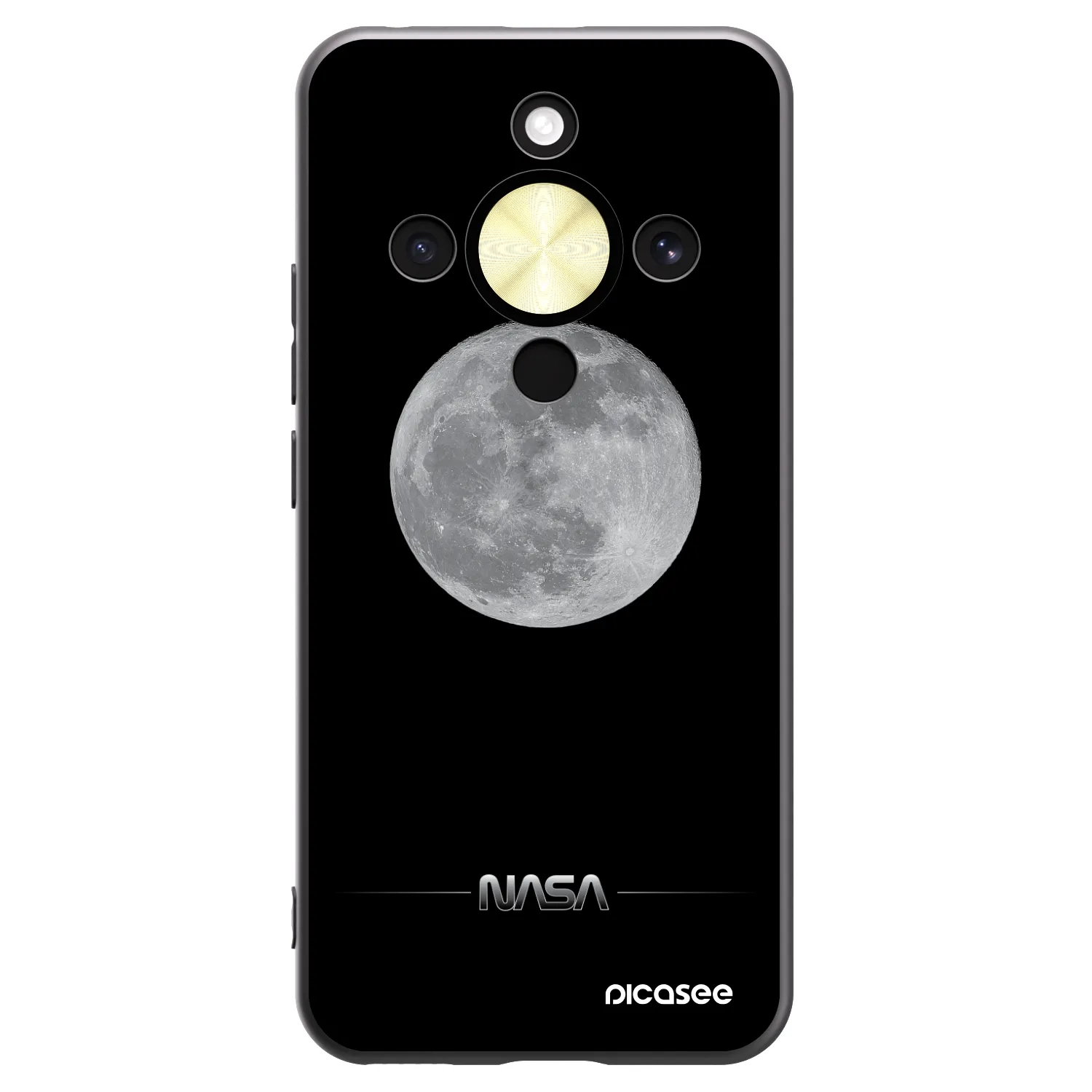 Picasee Μαύρη θήκη σιλικόνης για Honor Magic8 Lite 5G - Moon Minimal