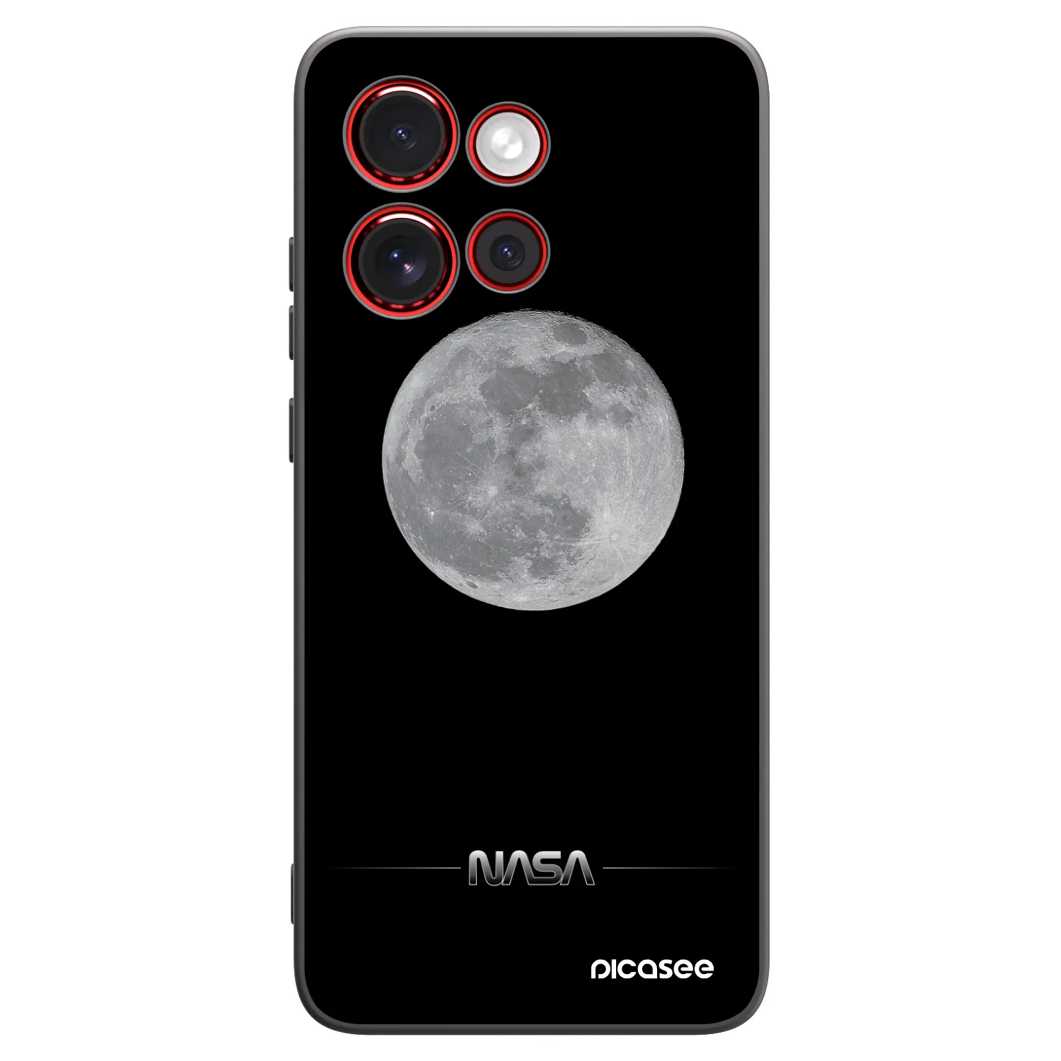 Picasee Μαύρη θήκη σιλικόνης για Motorola Edge 60 Neo 5G - Moon Minimal