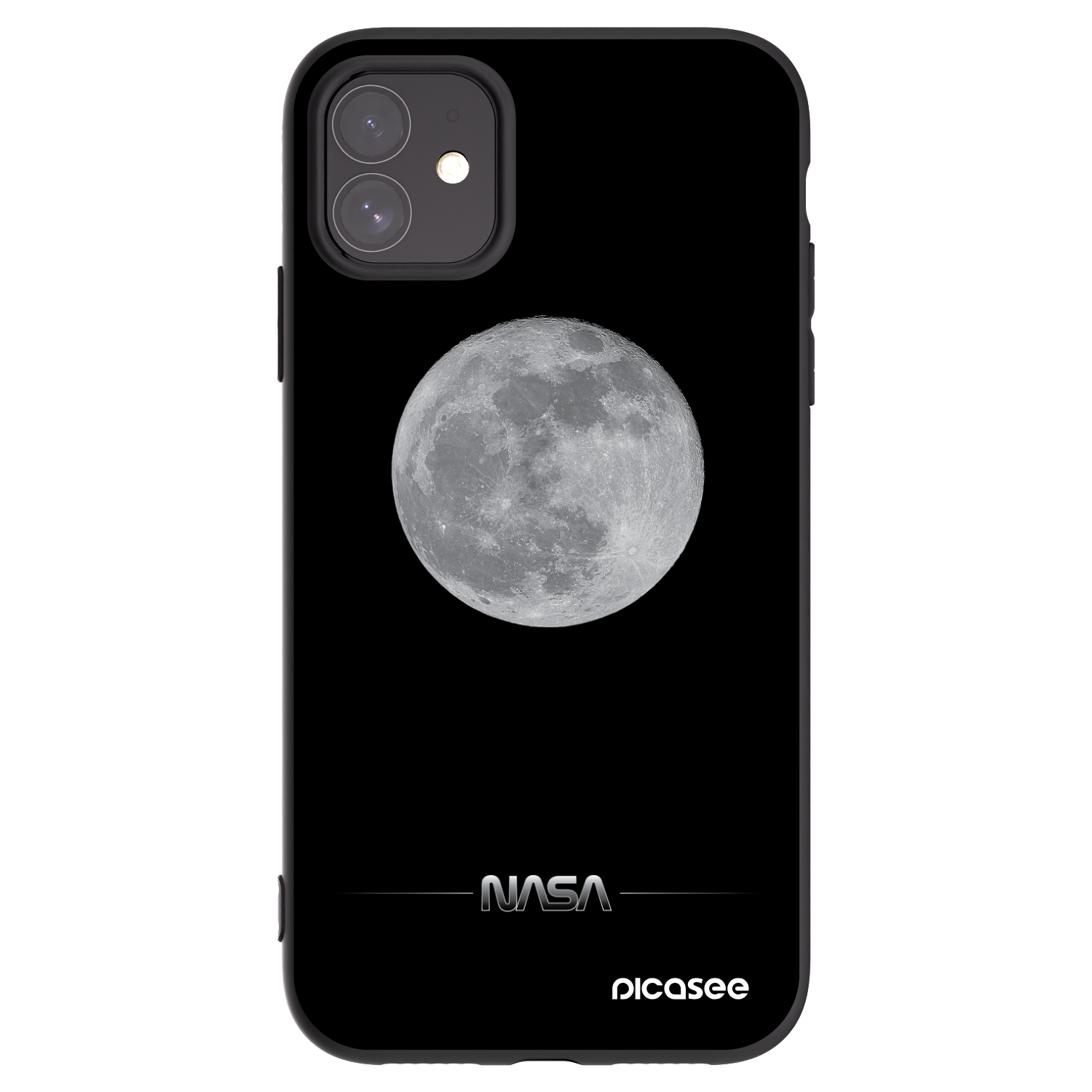 Picasee Μαύρη θήκη σιλικόνης για Apple iPhone 11 - Moon Minimal
