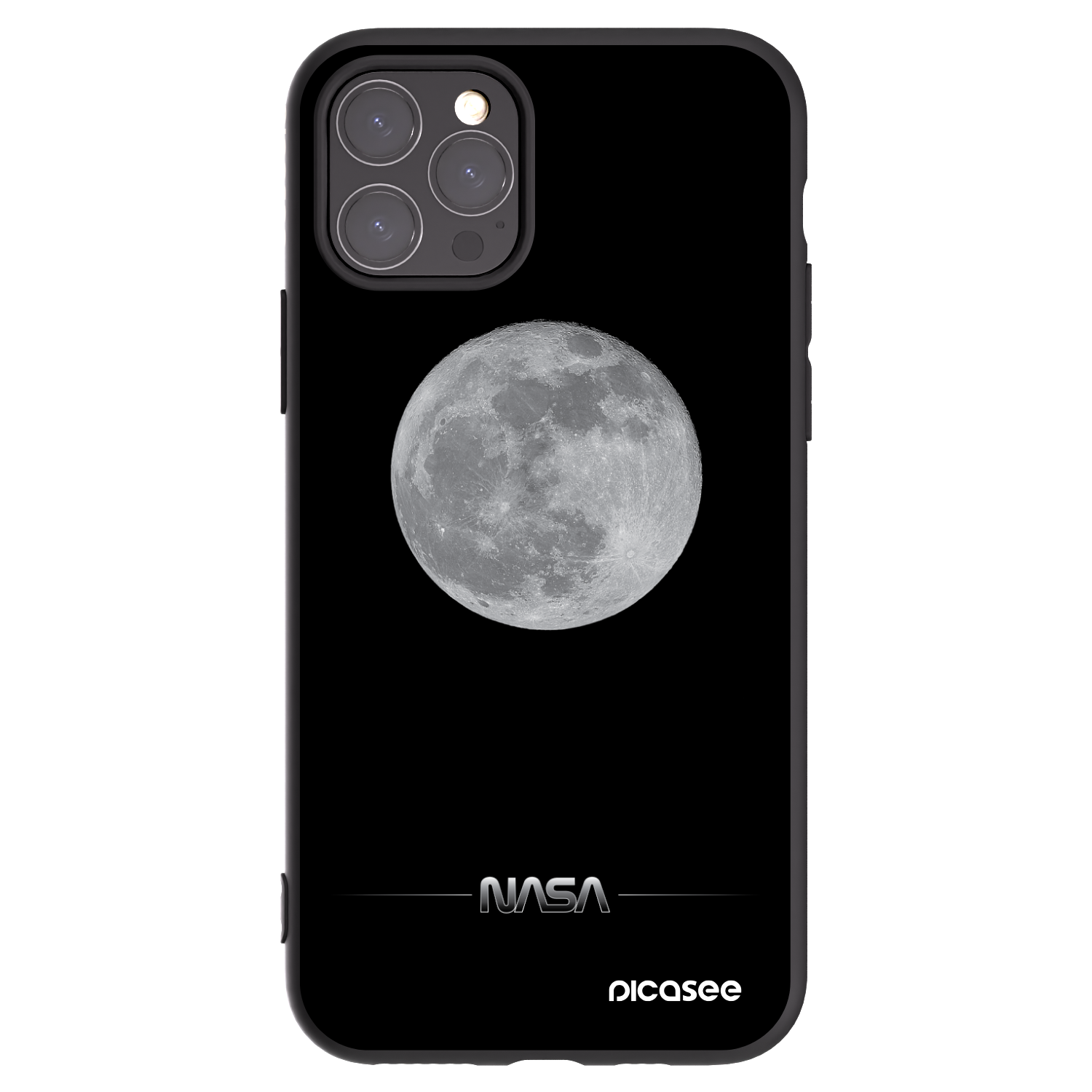 Picasee Μαύρη θήκη σιλικόνης για Apple iPhone 11 Pro - Moon Minimal