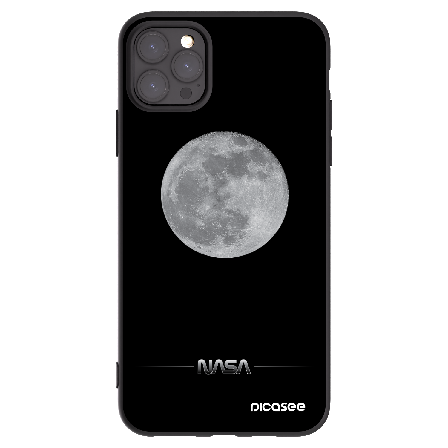 Picasee Μαύρη θήκη σιλικόνης για Apple iPhone 11 Pro Max - Moon Minimal