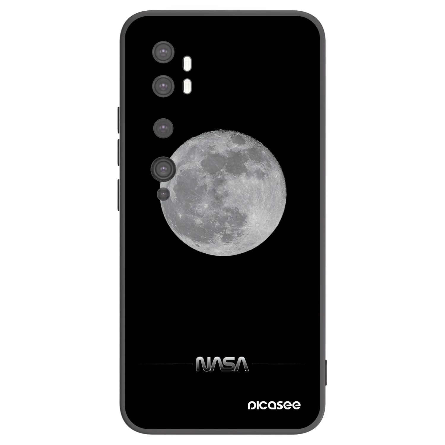 Picasee Μαύρη θήκη σιλικόνης για Xiaomi Mi Note 10 (Pro) - Moon Minimal