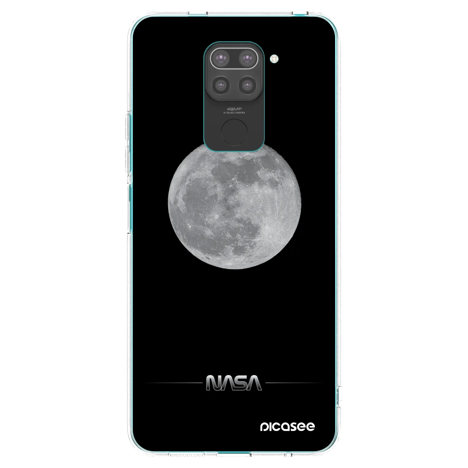 Picasee Μαύρη θήκη σιλικόνης για Xiaomi Redmi Note 9 - Moon Minimal