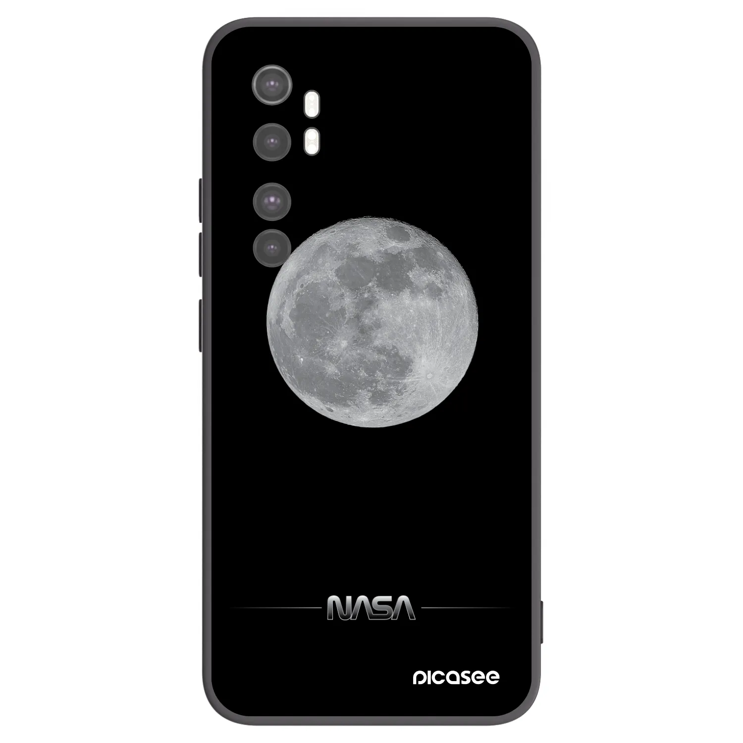 Picasee Μαύρη θήκη σιλικόνης για Xiaomi Mi Note 10 Lite - Moon Minimal