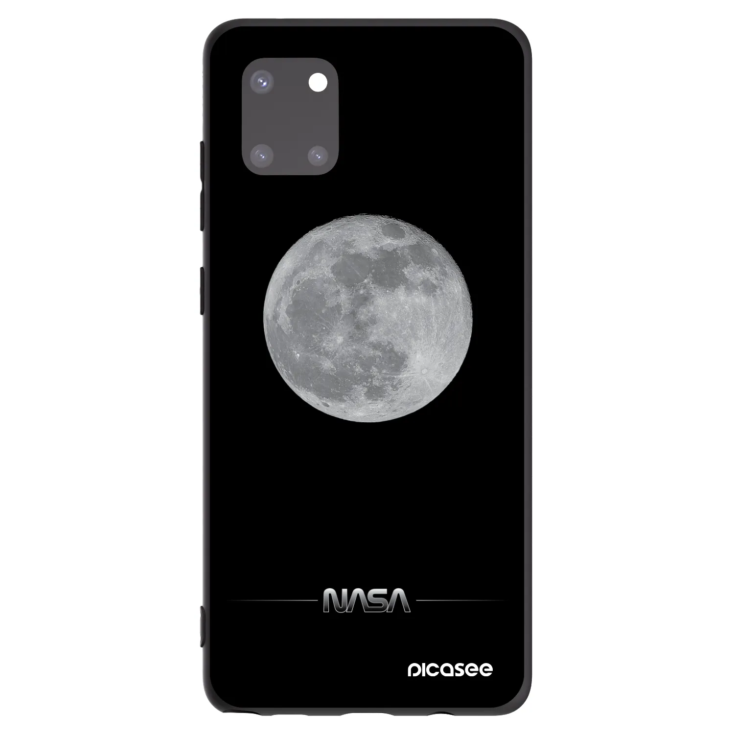 Picasee Μαύρη θήκη σιλικόνης για Samsung Galaxy Note 10 Lite N770F - Moon Minimal