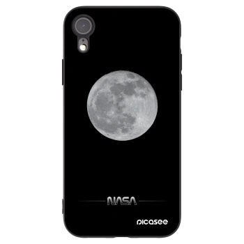 Picasee Μαύρη θήκη σιλικόνης για Apple iPhone XR - Moon Minimal
