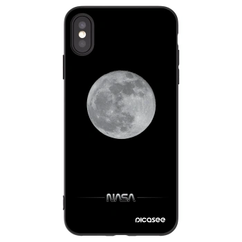 Picasee Μαύρη θήκη σιλικόνης για Apple iPhone XS Max - Moon Minimal