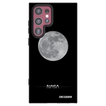 Picasee Μαύρη θήκη σιλικόνης για Samsung Galaxy S22 Ultra 5G - Moon Minimal