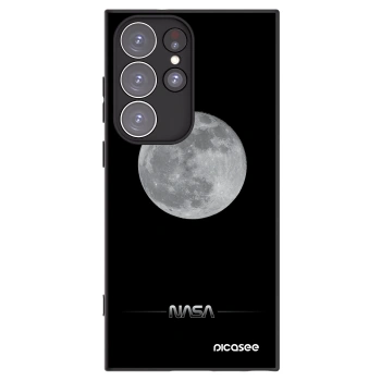 Picasee Μαύρη θήκη σιλικόνης για Samsung Galaxy S23 Ultra 5G - Moon Minimal