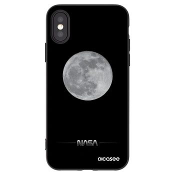 Picasee Μαύρη θήκη σιλικόνης για Apple iPhone X/XS - Moon Minimal
