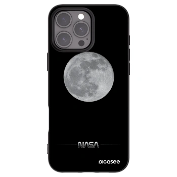 Picasee Μαύρη θήκη σιλικόνης για Apple iPhone 16 Pro Max - Moon Minimal