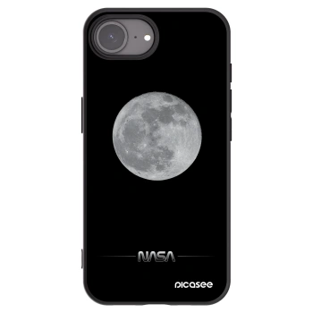 Picasee Μαύρη θήκη σιλικόνης για Apple iPhone 16e - Moon Minimal