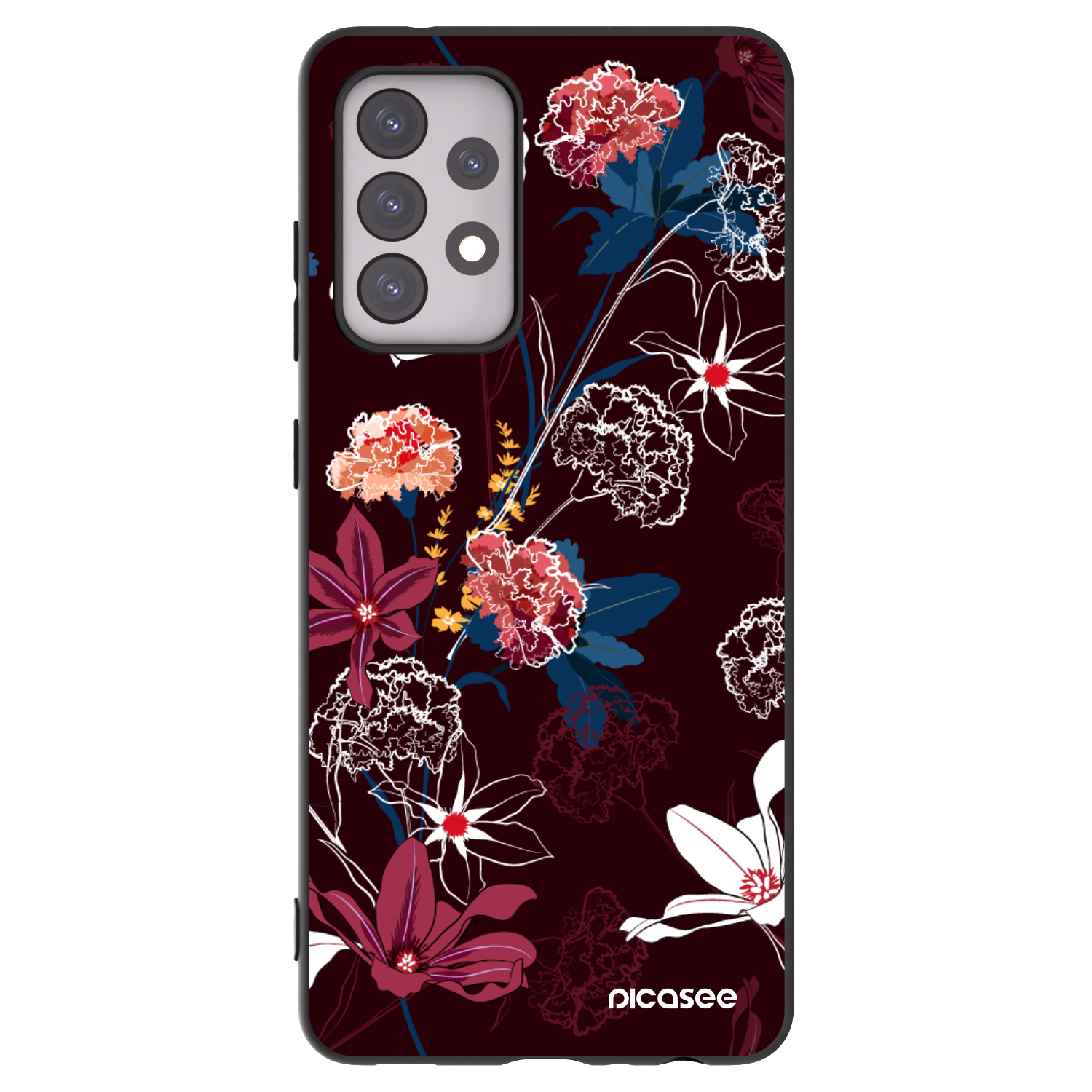 Picasee Μαύρη θήκη σιλικόνης για Samsung Galaxy A52 5G A525F - Dark Meadow