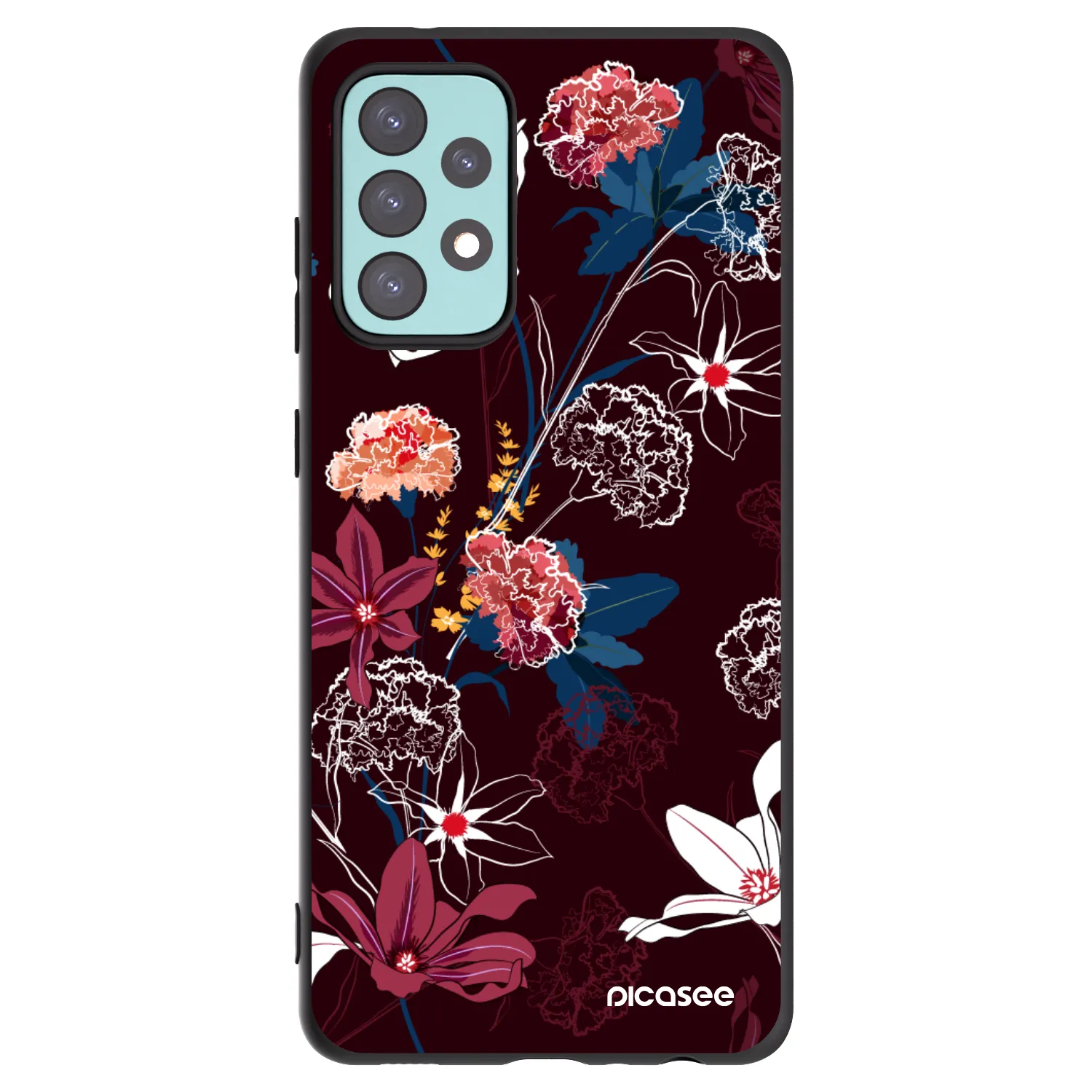 Picasee Μαύρη θήκη σιλικόνης για Samsung Galaxy A72 A725F - Dark Meadow
