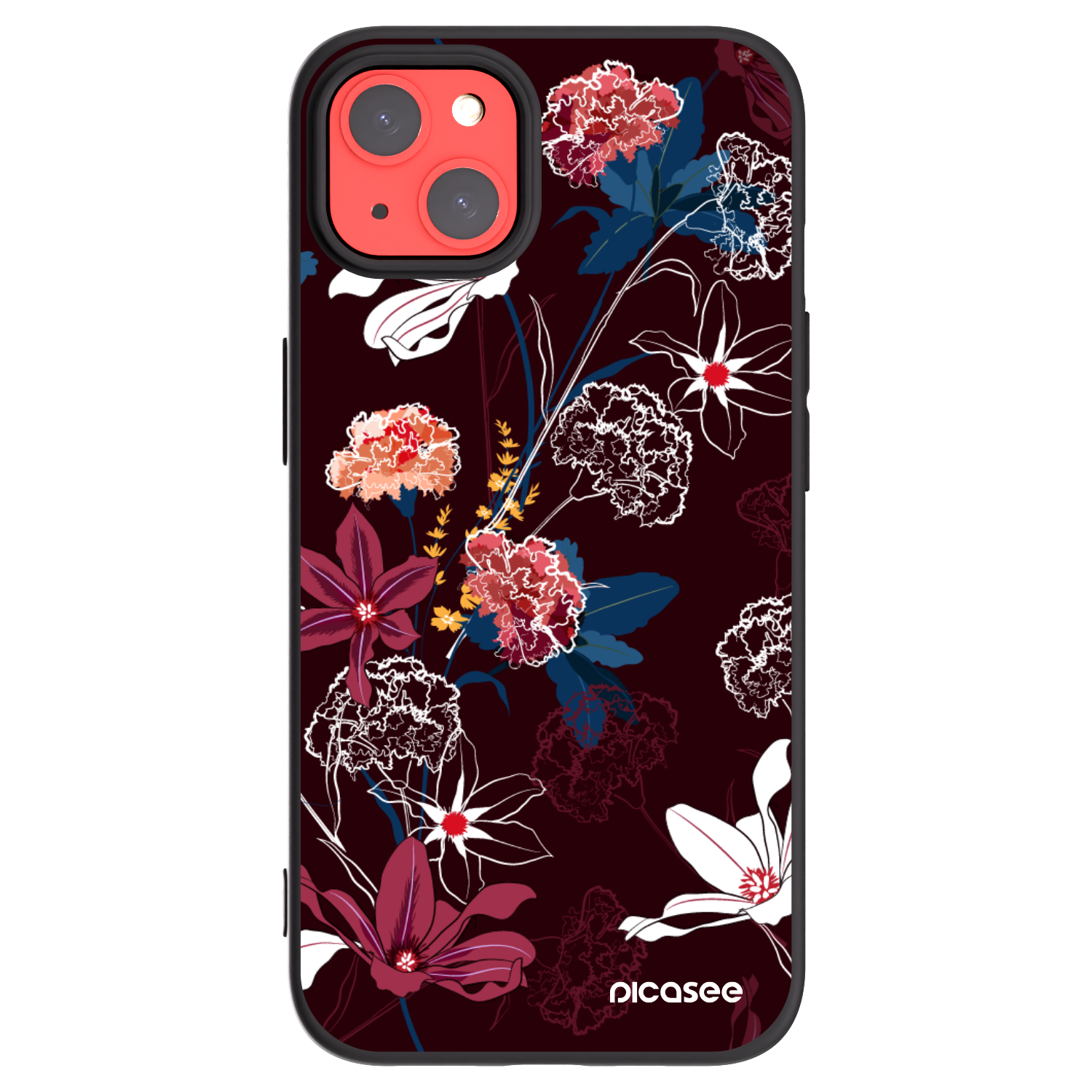 Picasee Μαύρη θήκη σιλικόνης για Apple iPhone 13 - Dark Meadow