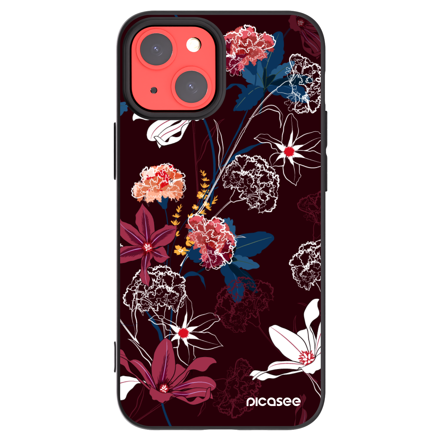 Picasee Μαύρη θήκη σιλικόνης για Apple iPhone 13 mini - Dark Meadow