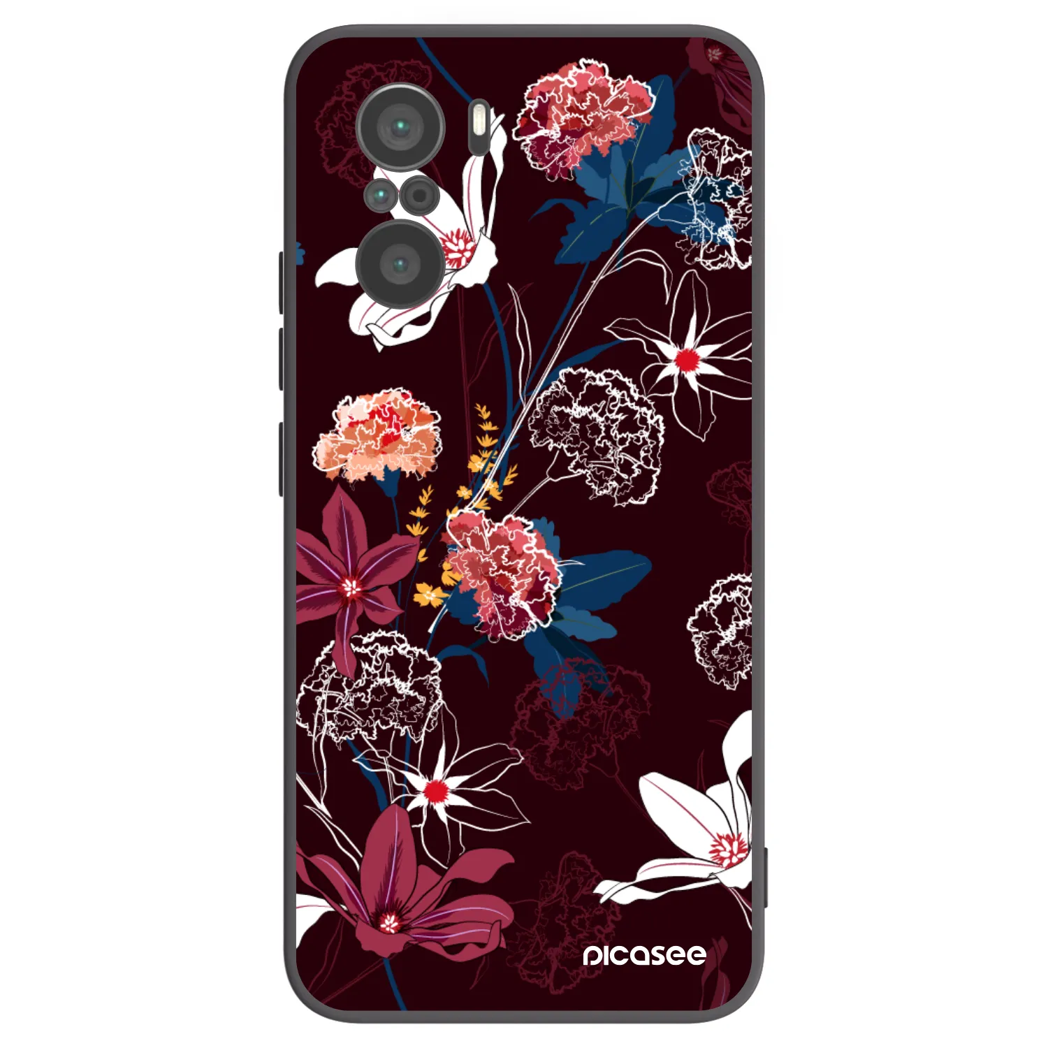 Picasee Μαύρη θήκη σιλικόνης για Xiaomi Poco F3 - Dark Meadow