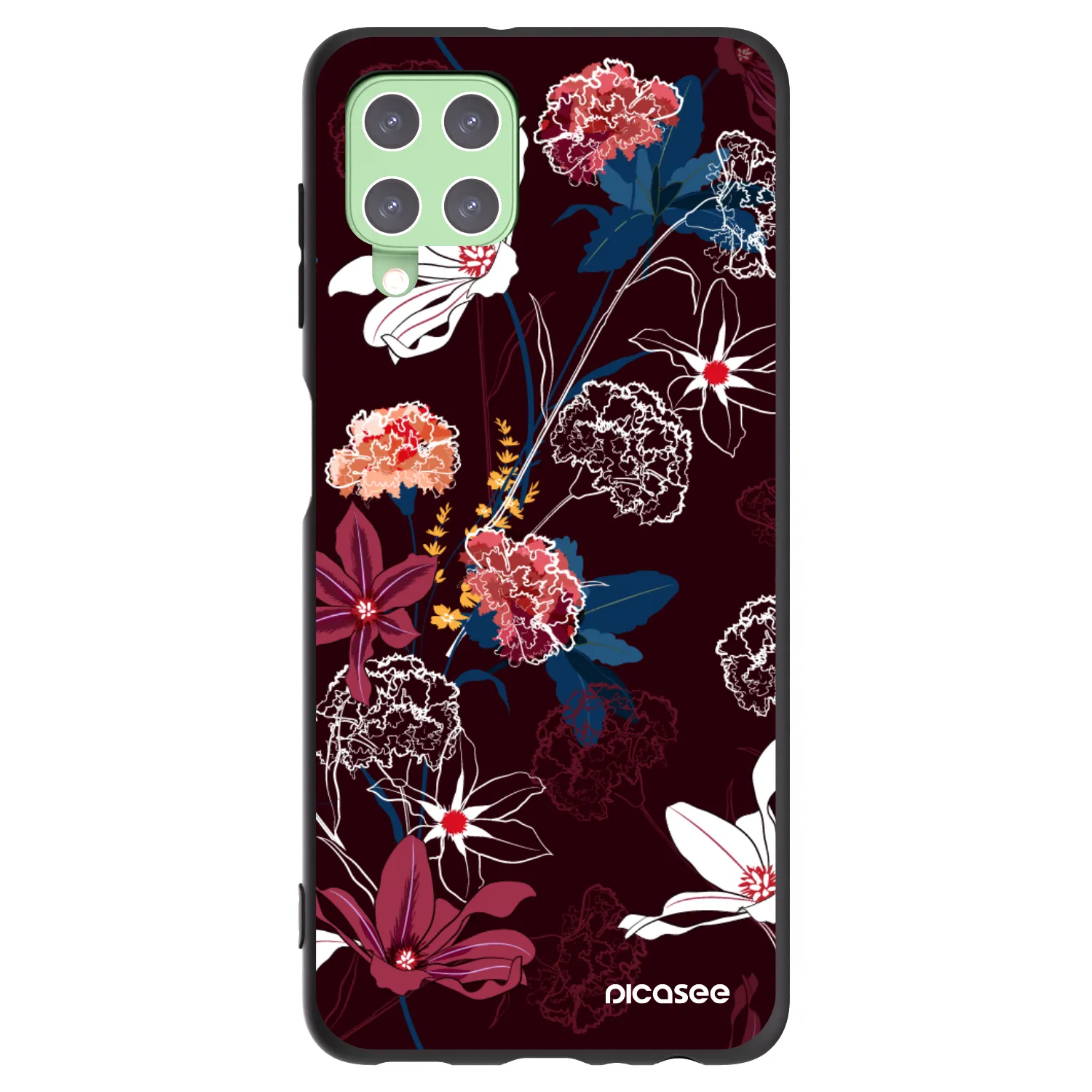 Picasee Μαύρη θήκη σιλικόνης για Samsung Galaxy A22 A225F 4G - Dark Meadow