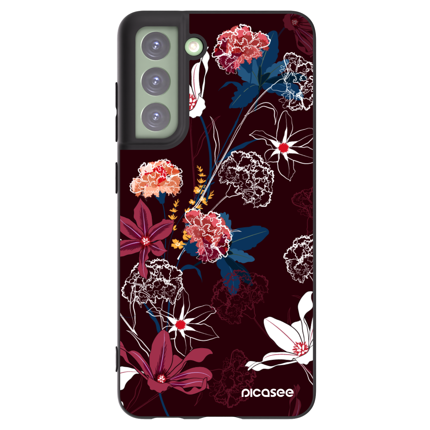 Picasee Μαύρη θήκη σιλικόνης για Samsung Galaxy S21 FE 5G - Dark Meadow