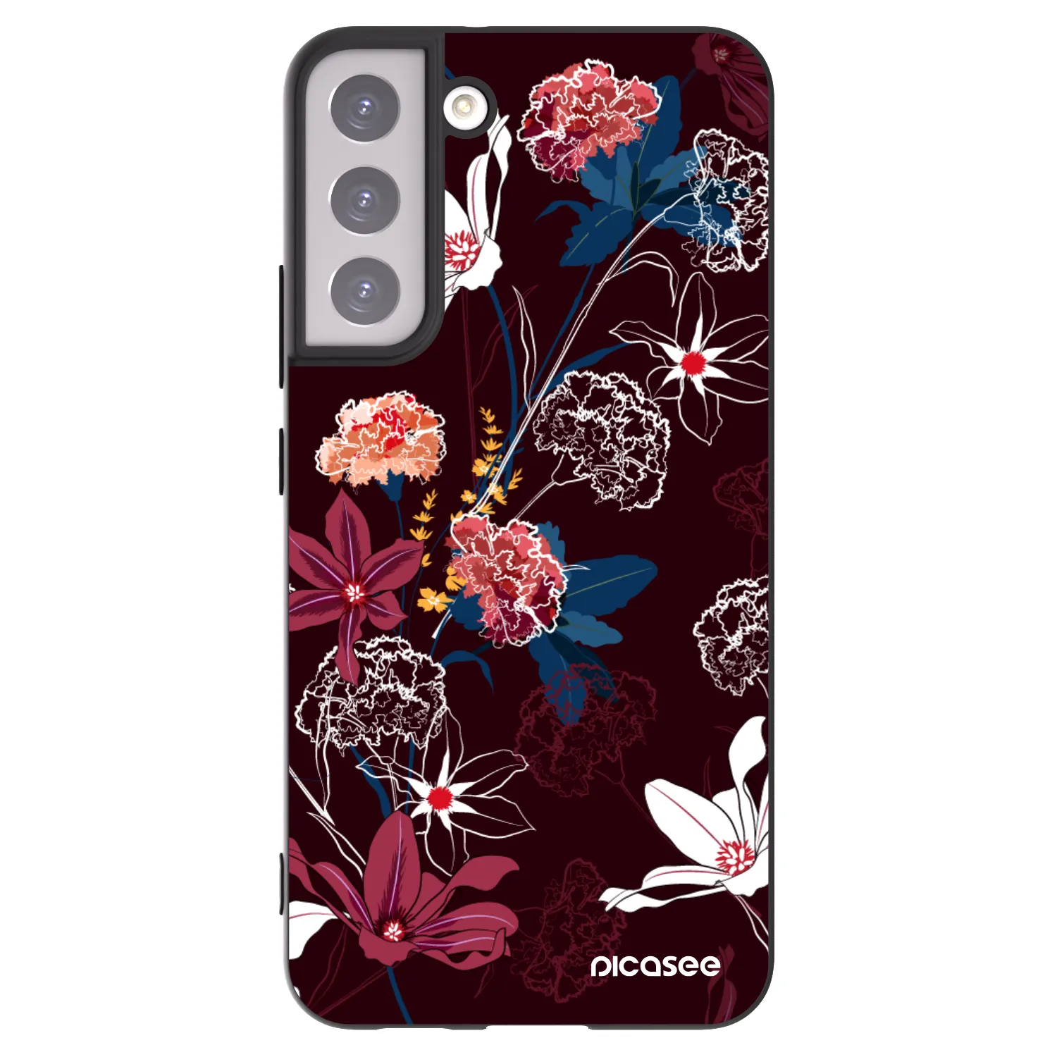 Picasee Μαύρη θήκη σιλικόνης για Samsung Galaxy S22+ 5G - Dark Meadow
