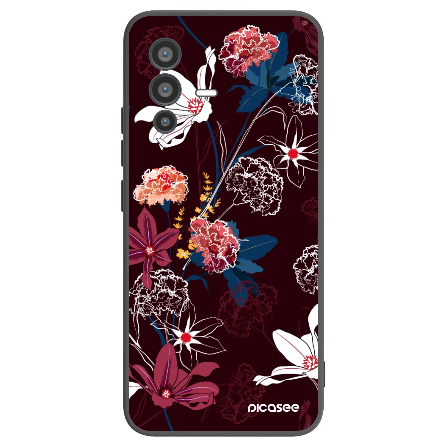 Picasee Μαύρη θήκη σιλικόνης για Vivo V23 5G - Dark Meadow