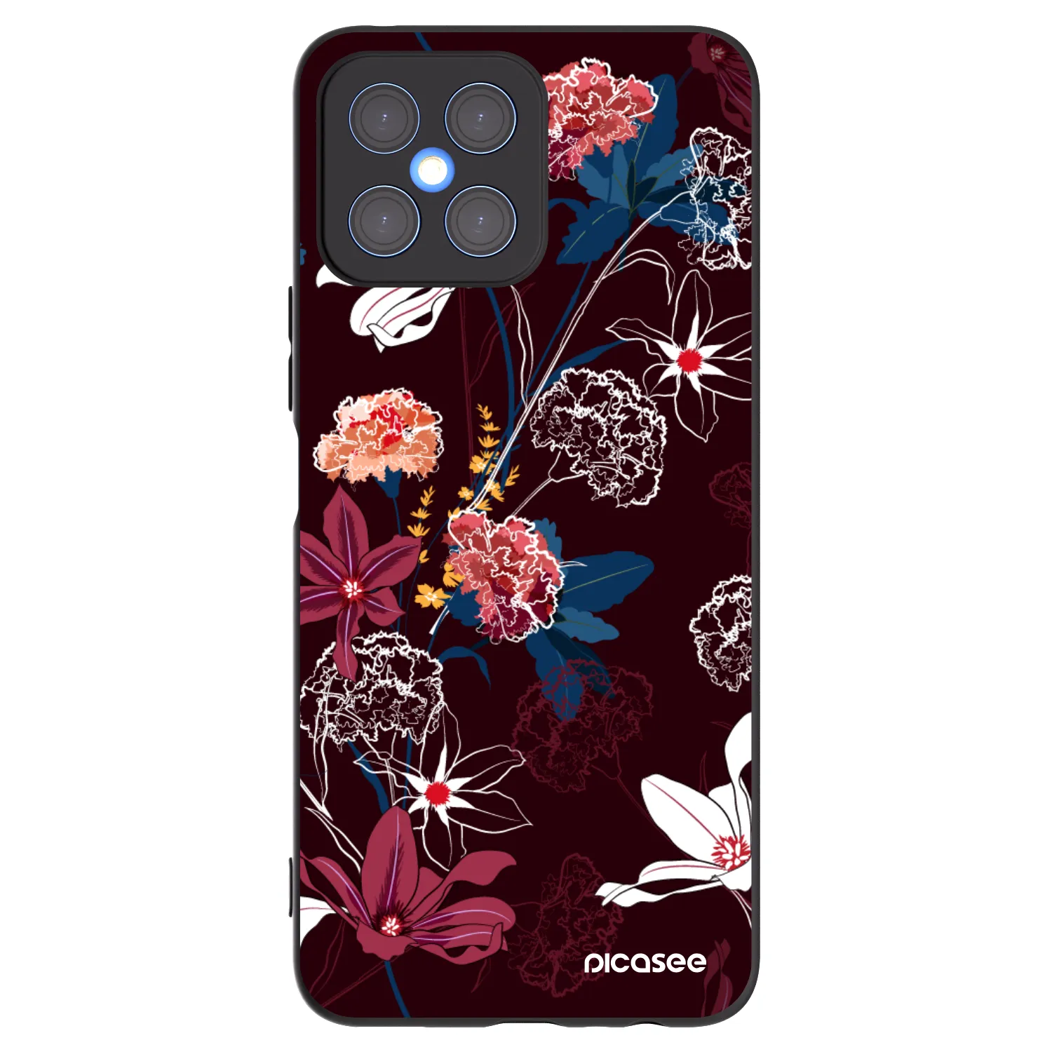Picasee Μαύρη θήκη σιλικόνης για Honor X8 4G - Dark Meadow