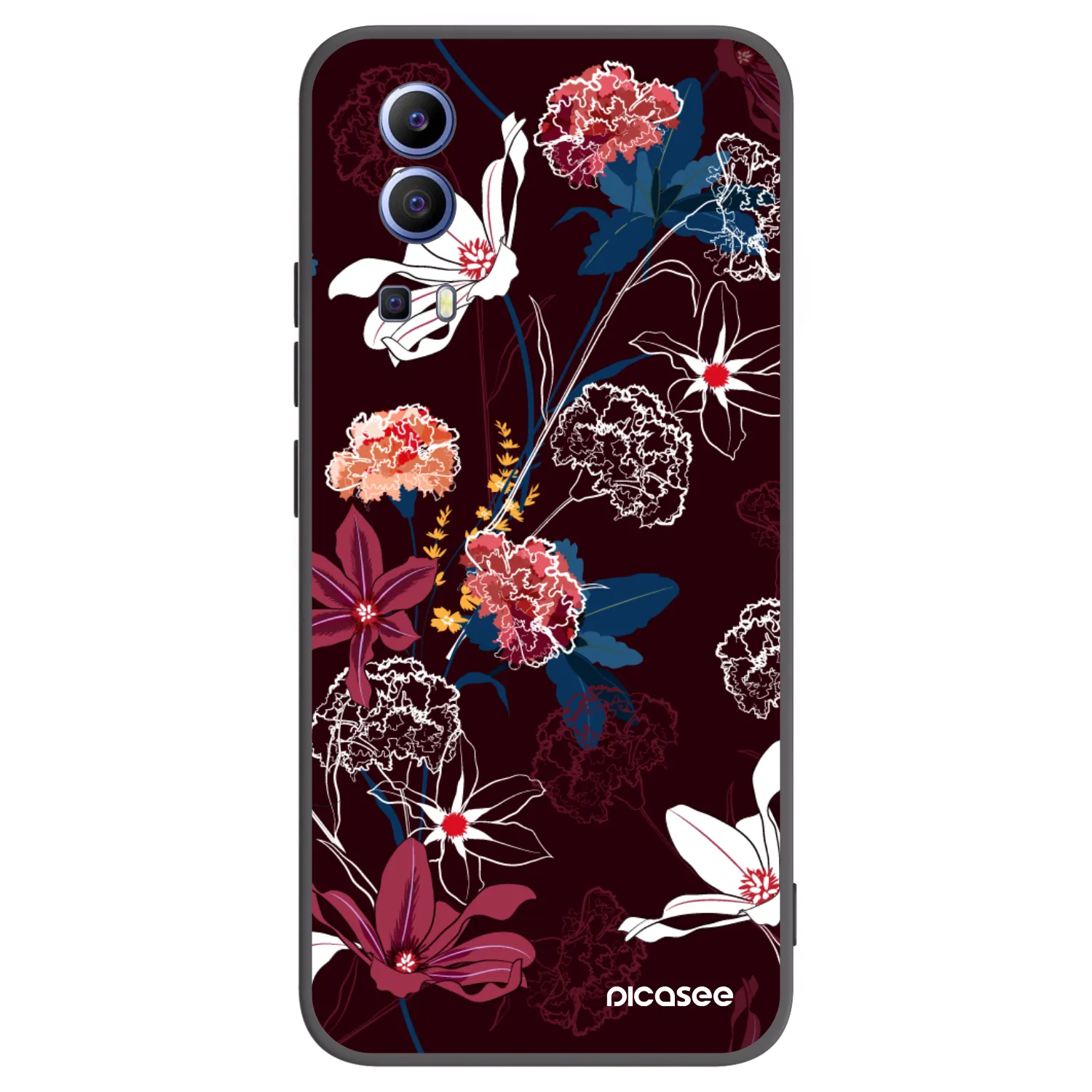 Picasee Μαύρη θήκη σιλικόνης για Vivo Y52 5G - Dark Meadow