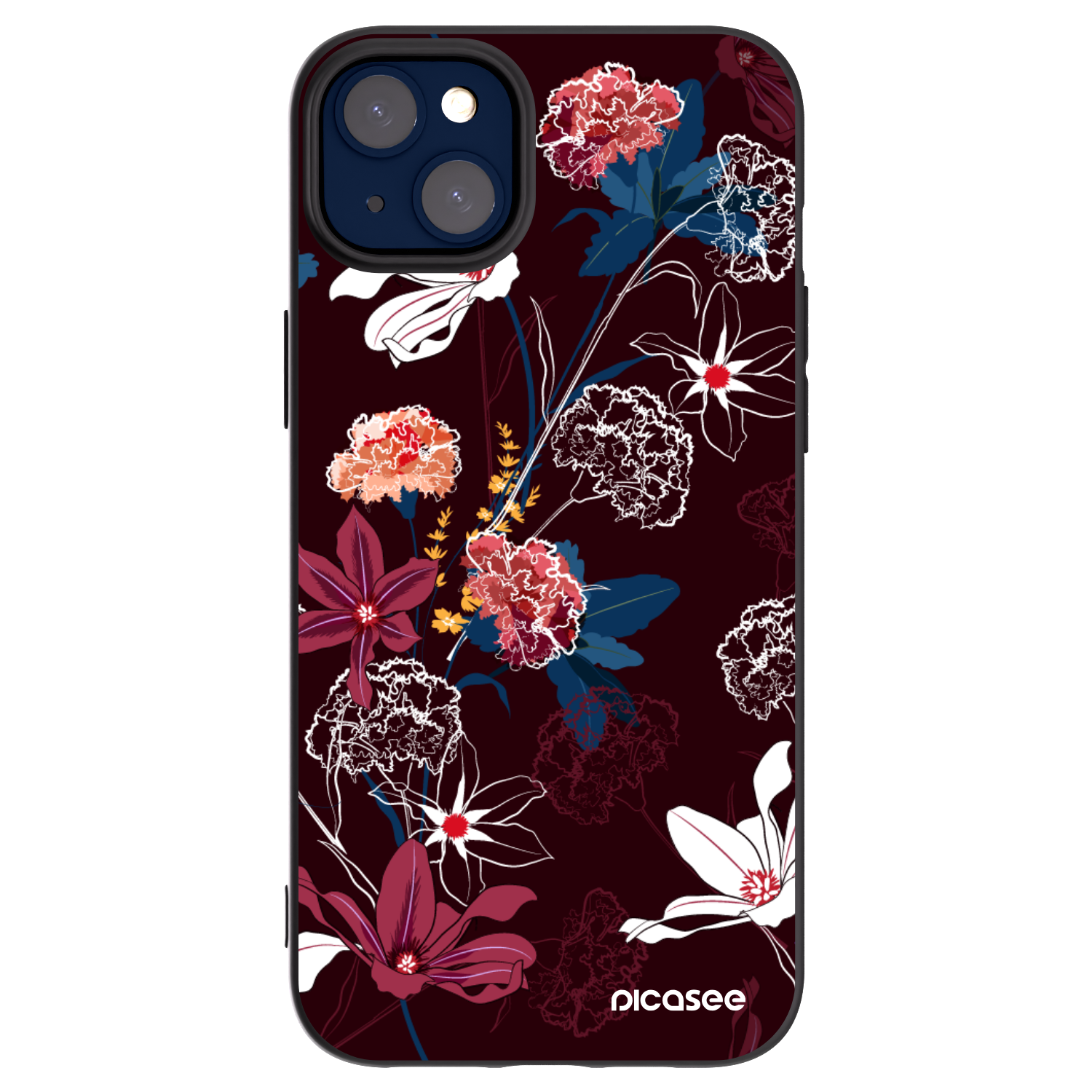 Picasee Μαύρη θήκη σιλικόνης για Apple iPhone 14 Plus - Dark Meadow