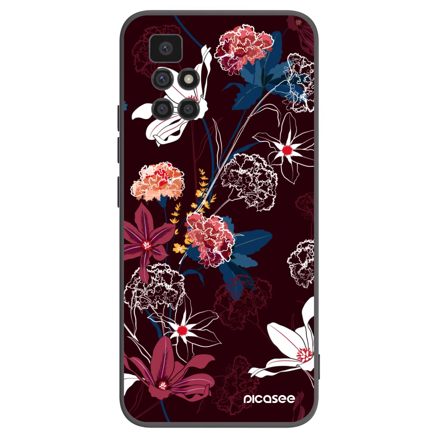 Picasee Μαύρη θήκη σιλικόνης για Xiaomi Redmi 10 (2022) - Dark Meadow