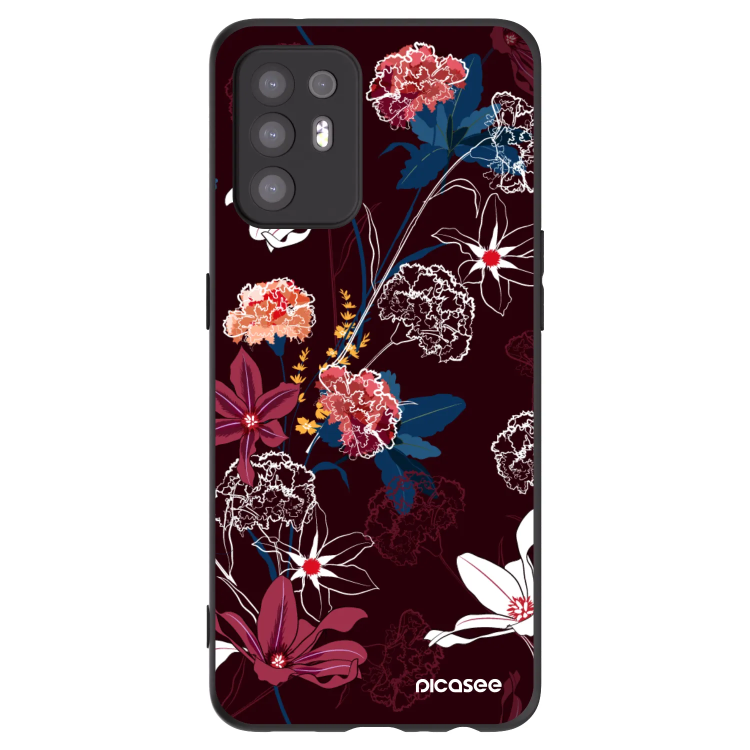 Picasee Μαύρη θήκη σιλικόνης για OPPO A94 5G - Dark Meadow