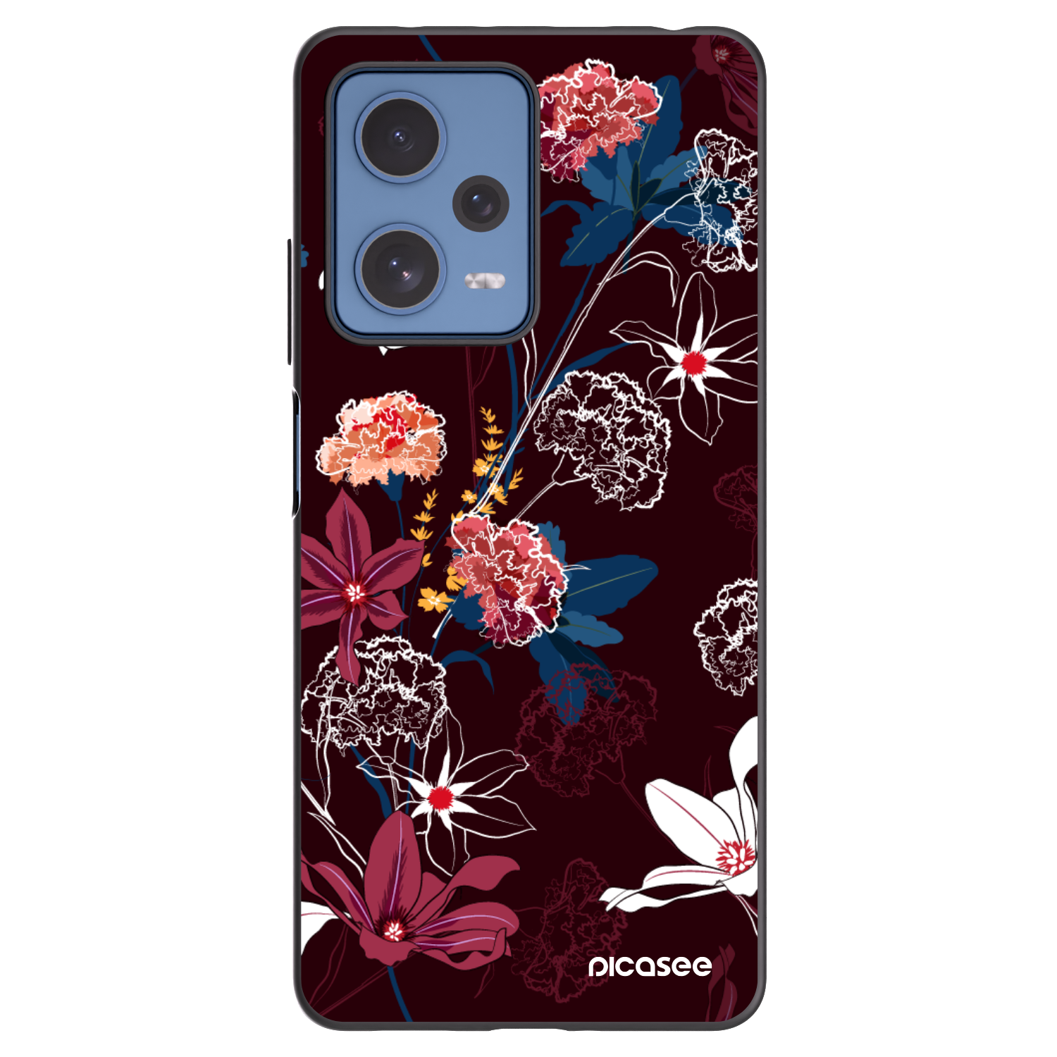 Picasee Μαύρη θήκη σιλικόνης για Xiaomi Redmi Note 12 Pro 5G - Dark Meadow