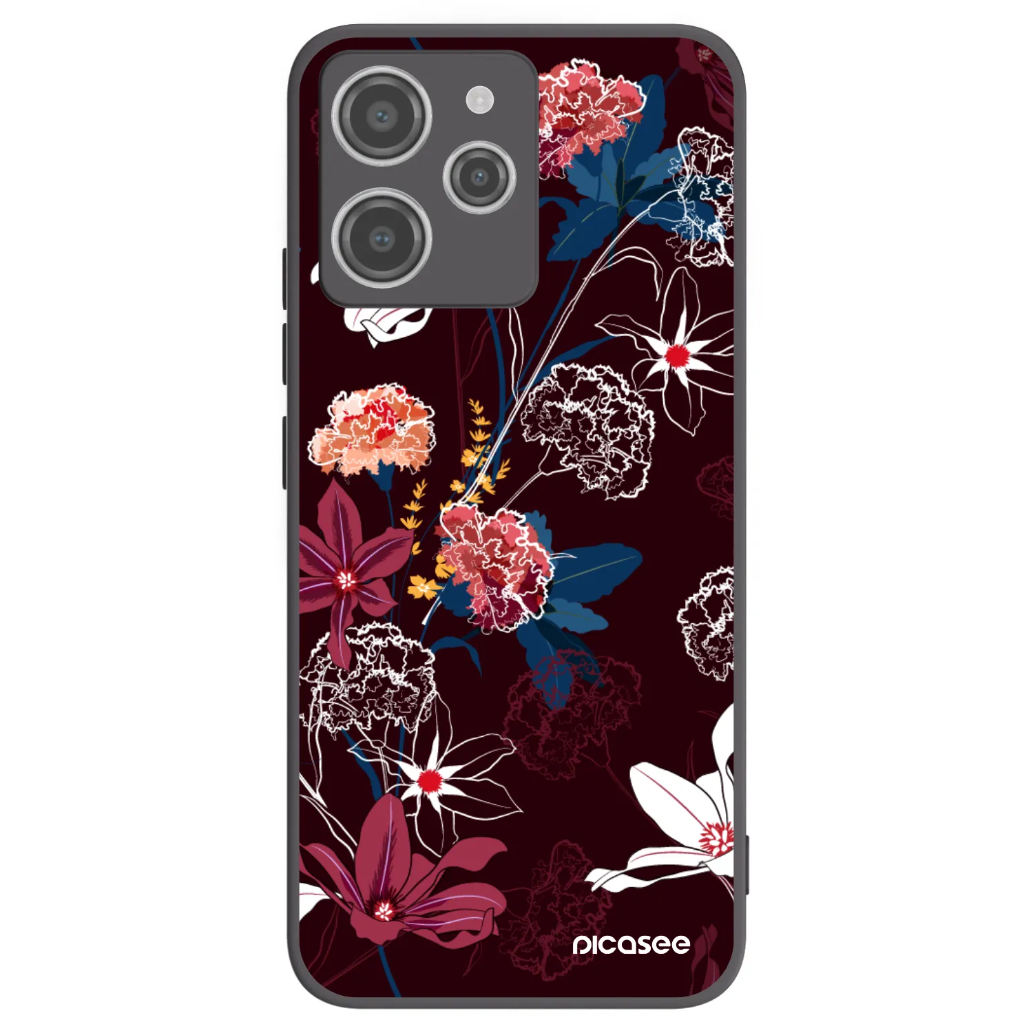 Picasee Μαύρη θήκη σιλικόνης για Xiaomi Redmi 12 4G - Dark Meadow