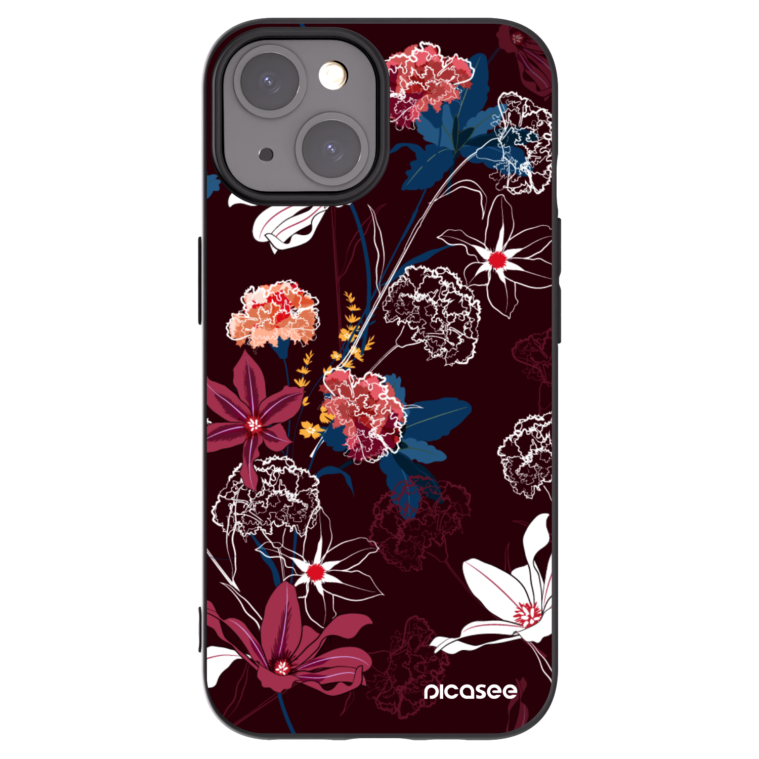 Picasee Μαύρη θήκη σιλικόνης για Apple iPhone 15 - Dark Meadow