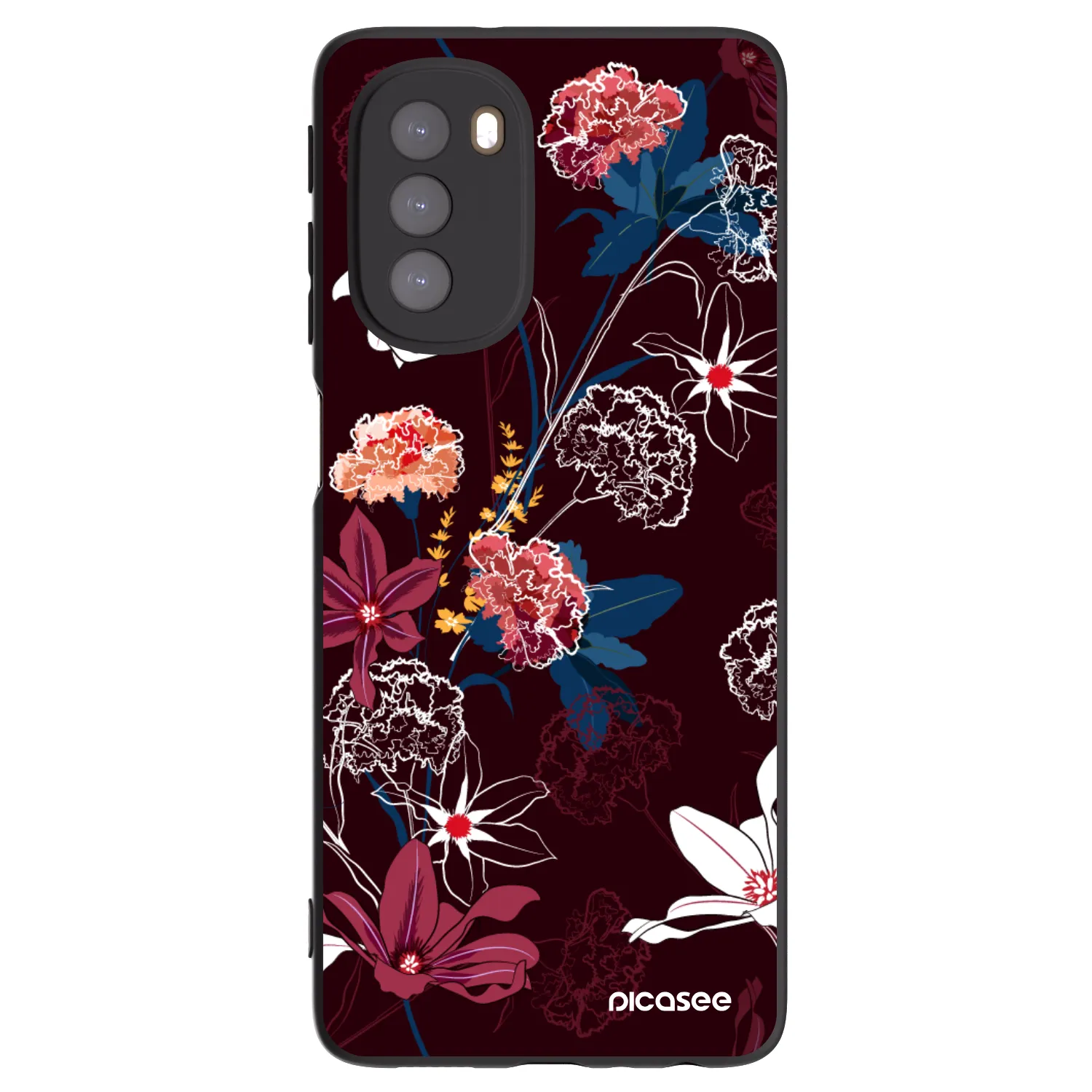 Picasee Μαύρη θήκη σιλικόνης για Motorola Moto G51 - Dark Meadow
