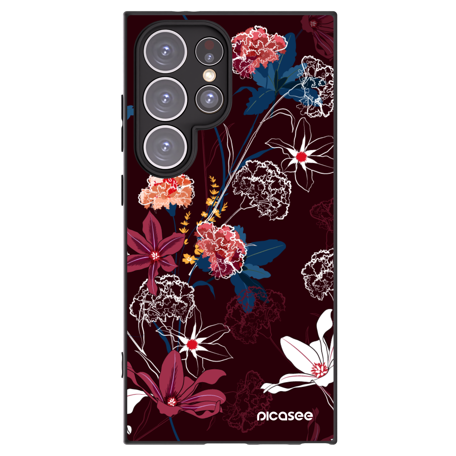 Picasee Μαύρη θήκη σιλικόνης για Samsung Galaxy S24 Ultra S928B 5G - Dark Meadow