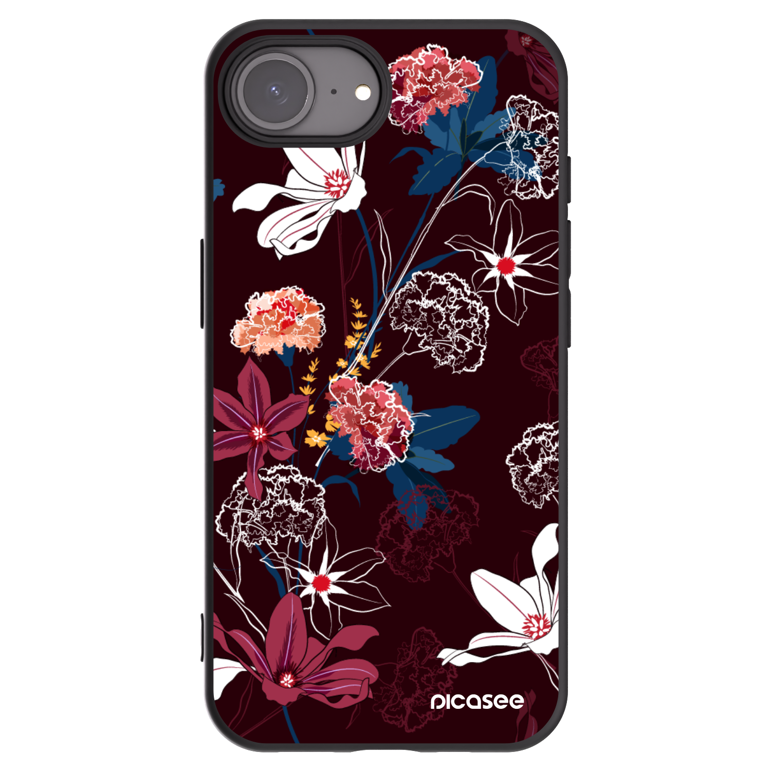 Picasee Μαύρη θήκη σιλικόνης για Apple iPhone 16e - Dark Meadow