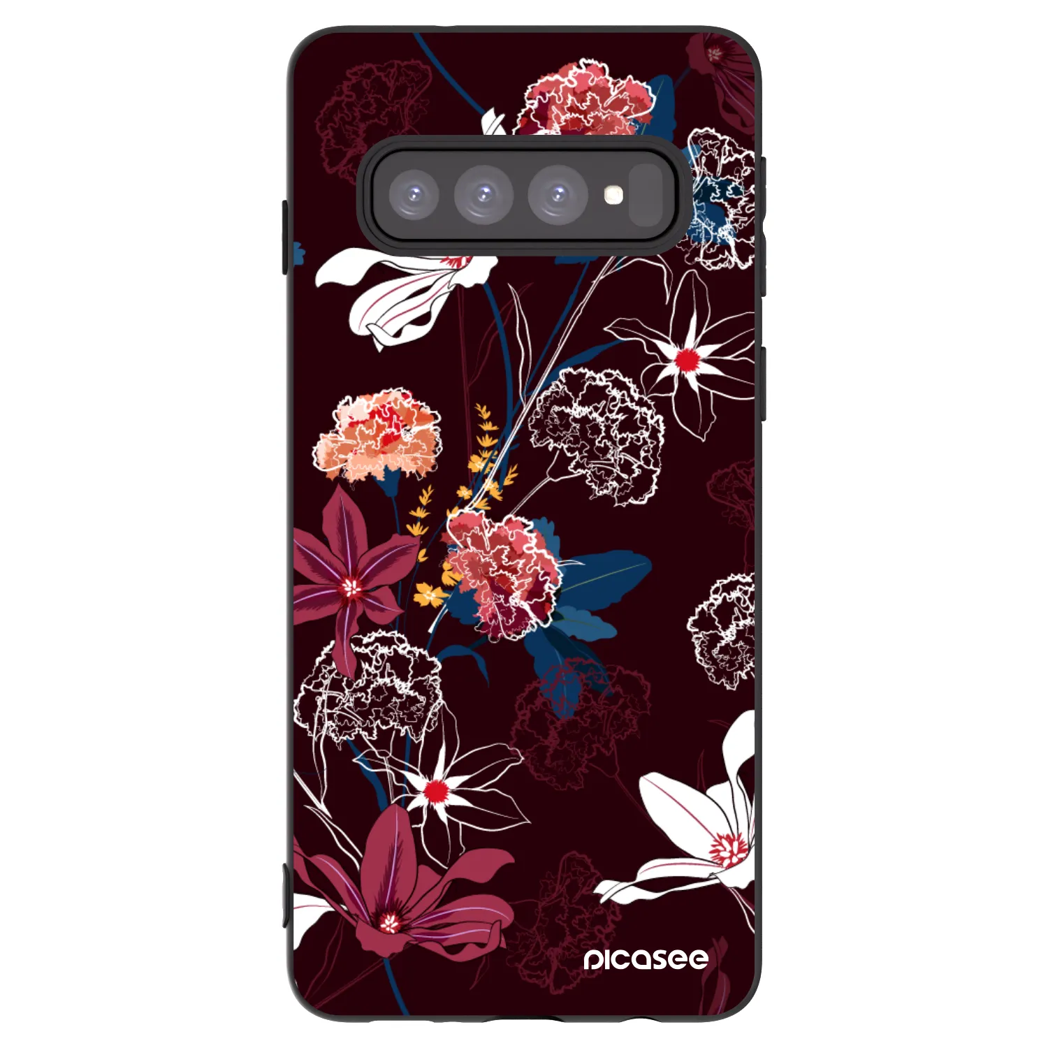Picasee Μαύρη θήκη σιλικόνης για Samsung Galaxy S10 G973 - Dark Meadow