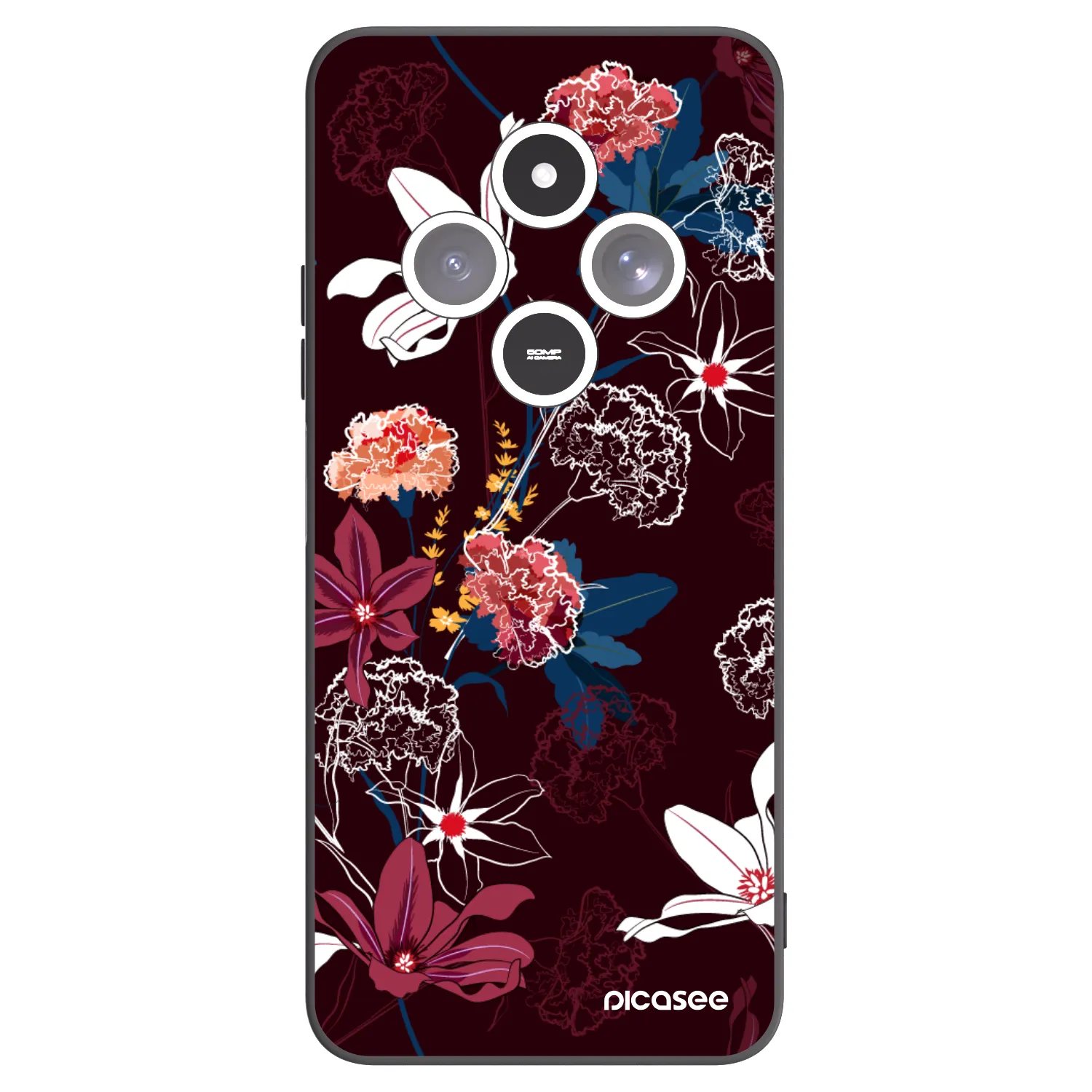 Picasee Μαύρη θήκη σιλικόνης για Xiaomi Redmi 14C - Dark Meadow