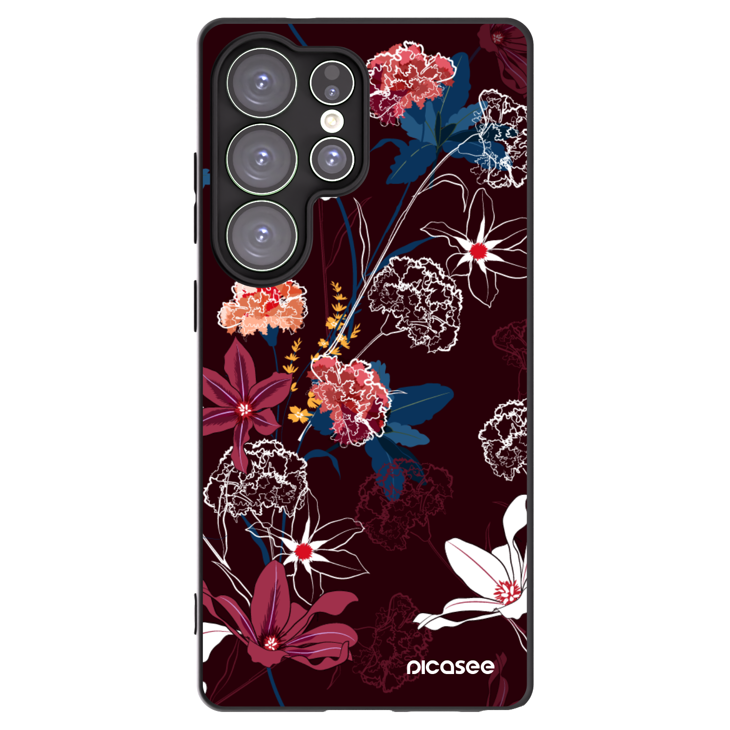 Picasee Μαύρη θήκη σιλικόνης για Samsung Galaxy S25 Ultra 5G - Dark Meadow