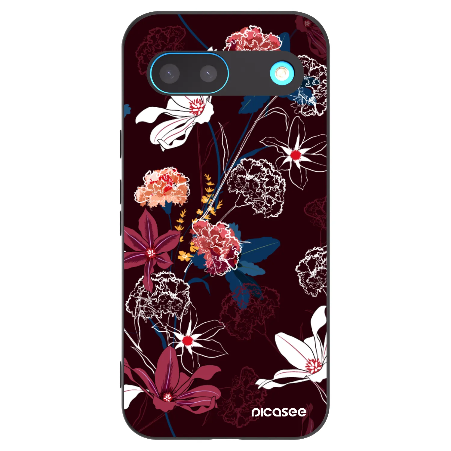 Picasee Μαύρη θήκη σιλικόνης για Google Pixel 8 - Dark Meadow
