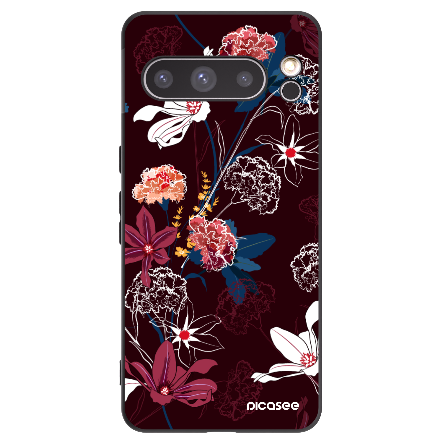 Picasee Μαύρη θήκη σιλικόνης για Google Pixel 8 Pro - Dark Meadow