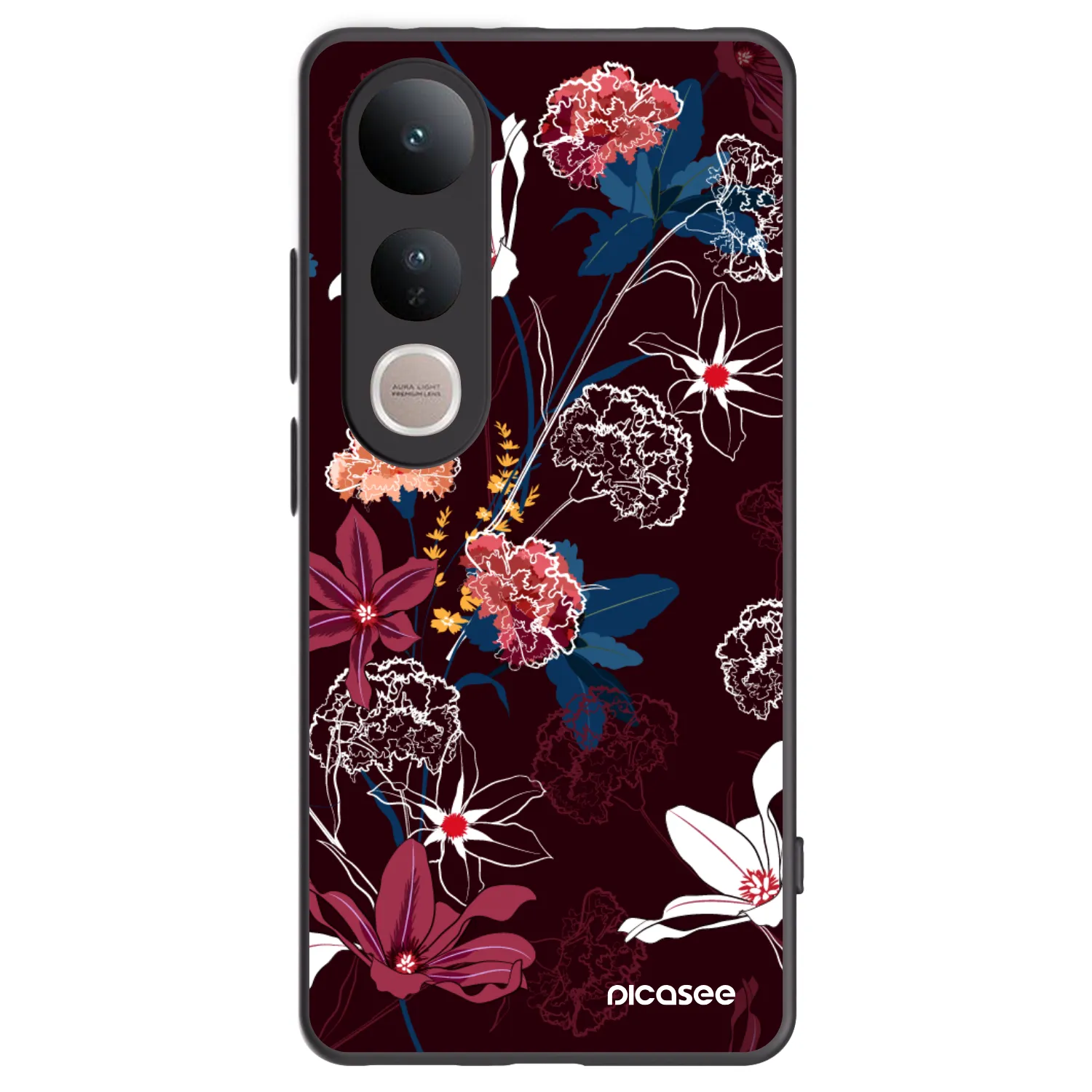 Picasee Μαύρη θήκη σιλικόνης για Vivo V50 Lite 5G - Dark Meadow