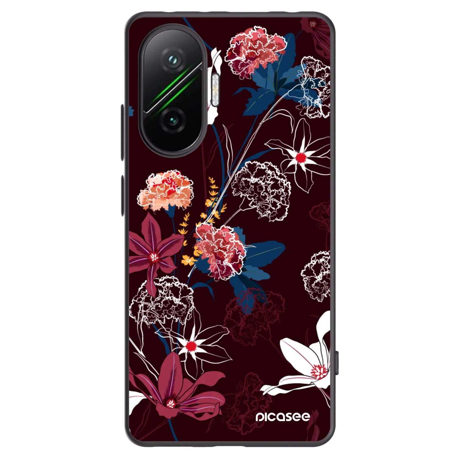 Picasee Μαύρη θήκη σιλικόνης για Xiaomi Poco F7 5G - Dark Meadow