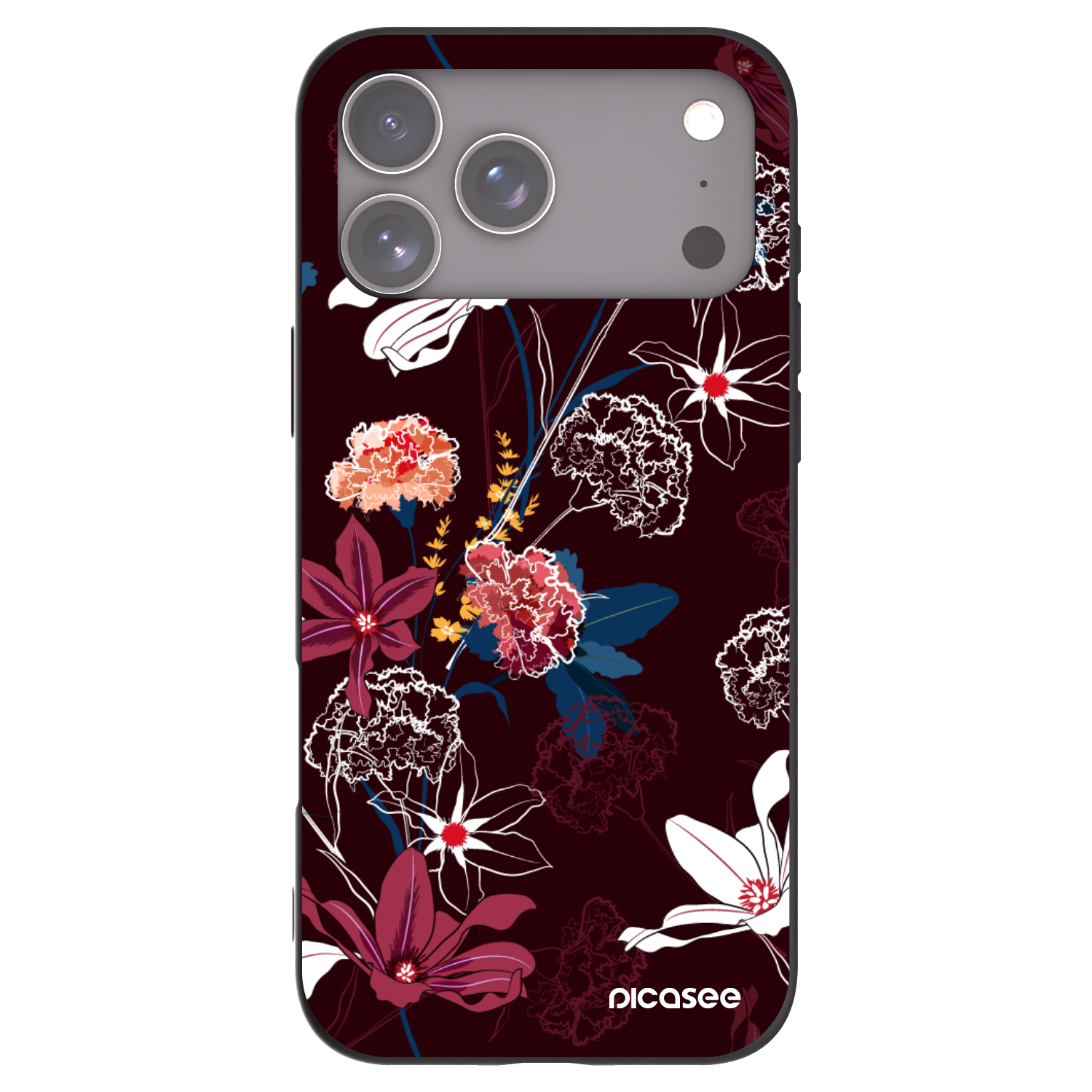 Picasee Μαύρη θήκη σιλικόνης για Apple iPhone 17 Pro Max - Dark Meadow