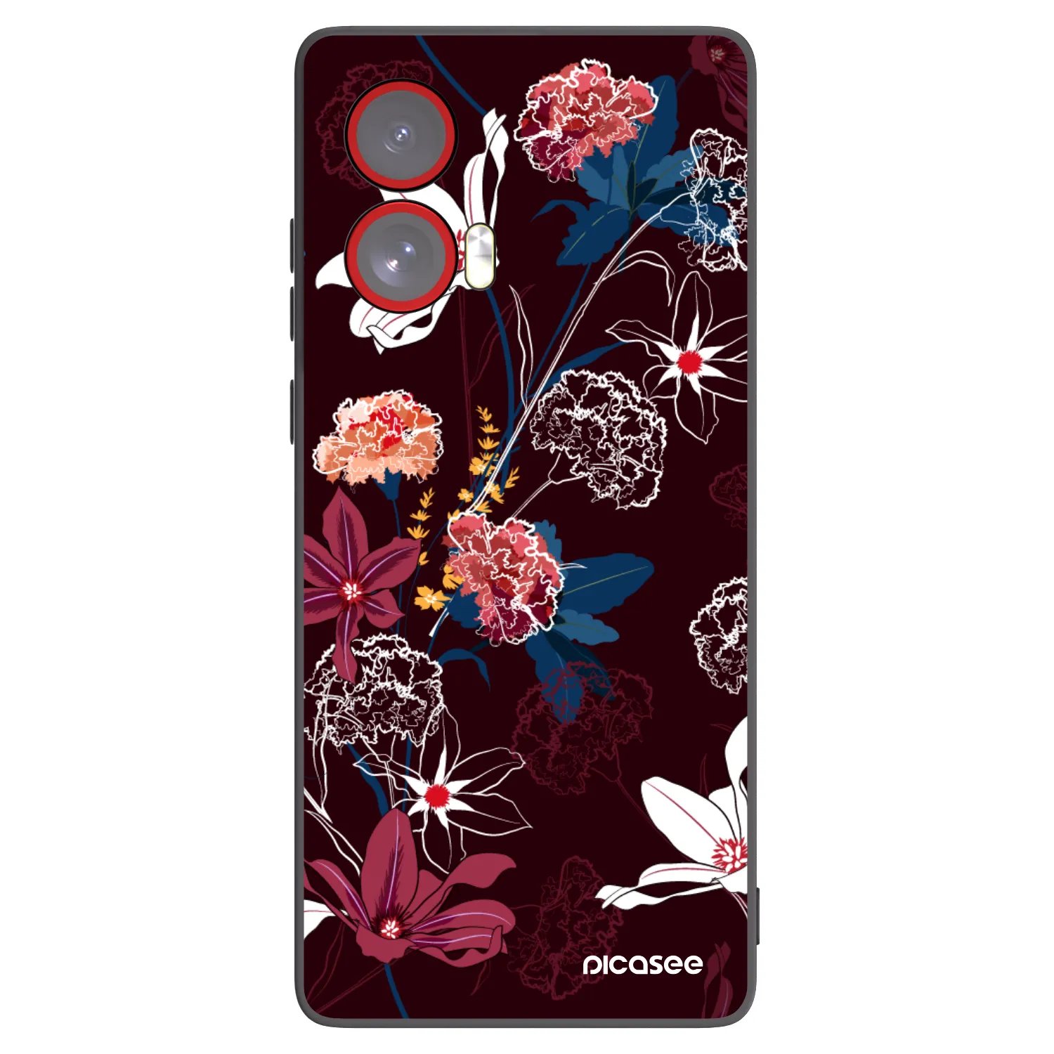 Picasee Μαύρη θήκη σιλικόνης για Motorola Edge 50 Fusion - Dark Meadow
