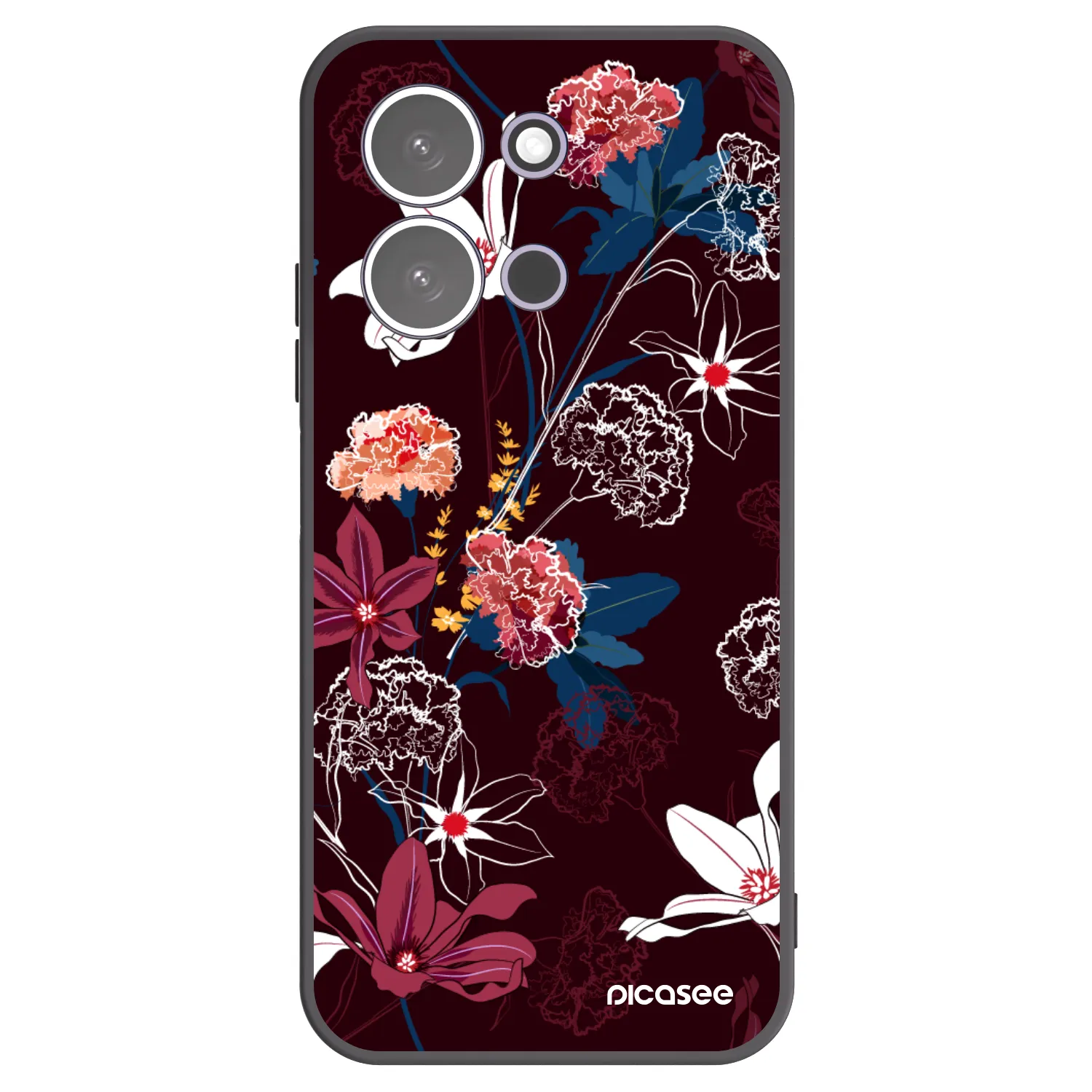 Picasee Μαύρη θήκη σιλικόνης για Xiaomi Redmi 15C 5G - Dark Meadow