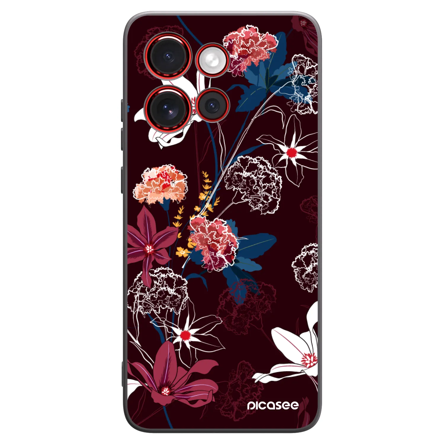 Picasee Μαύρη θήκη σιλικόνης για Motorola Edge 60 Neo 5G - Dark Meadow