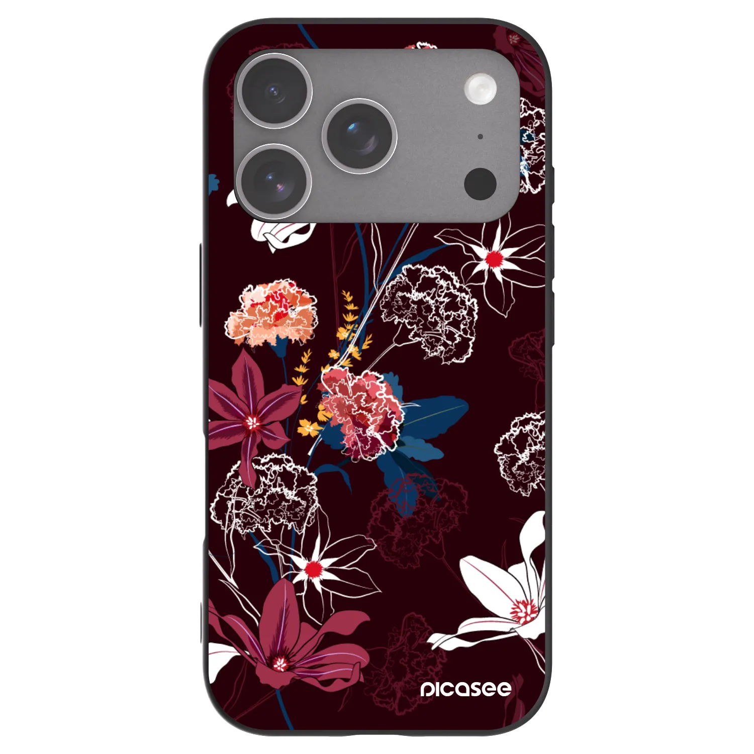 Picasee Μαύρη θήκη σιλικόνης για Apple iPhone 18 Pro - Dark Meadow