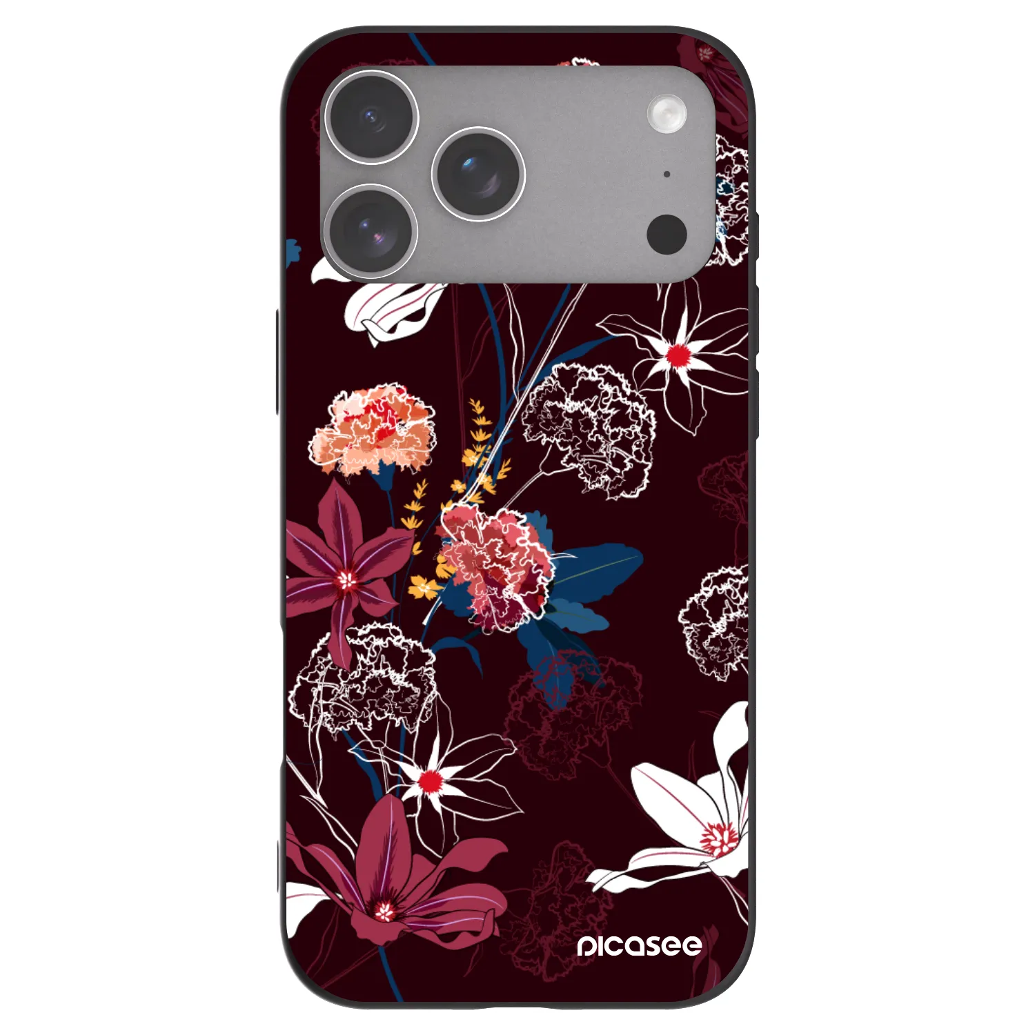 Picasee Μαύρη θήκη σιλικόνης για Apple iPhone 18 Pro Max - Dark Meadow