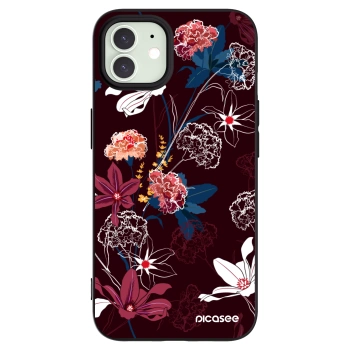 Picasee Μαύρη θήκη σιλικόνης για Apple iPhone 12 Pro - Dark Meadow